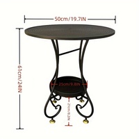 1 pièce Table d'appoint rétro française en fer forgé à double niveau, pour salon, canapé, balcon extérieur, dimensions 19.7IN * 24IN