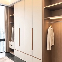 Armoire sur mesure autoportante grande capacité, design italien moderne, bois foncé, pour chambre et salon, multifonctionnelle avec éclairage LED coulissant
