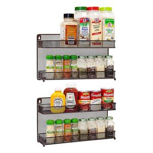 Porte-épices à 3 niveaux sans perçage <span class=keywords><strong>sur</strong></span> étagère de rangement pour organisateur mural pour coin de porte-épices de cuisine - Product Image 2