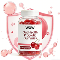 Bonbons gommeux probiotiques WXW pour la santé intestinale - Sans sucre, goût sucré, réduisent la sensibilité intestinale et soulagent l'inconfort, 60 capsules par flacon