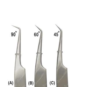 Pinzas de extensión de pestañas de 90 grados y 5mm Pinzas de acero inoxidable para pestañas de la mejor calidad Embalaje de logotipo personalizado - Product Image 1