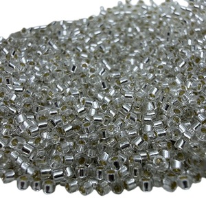 Perles cylindriques transparentes en verre antique <span class=keywords><strong>Mikoto</strong></span> DB41/DB42 de 16 mm, importées du Japon, avec remplissage argenté, pour accessoires de broderie DIY - Product Image 5
