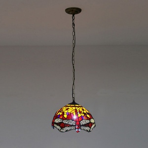Lámparas Colgantes de Estilo Rústico Europeo LongHuiJing, Pantalla de Vidrio con Patrón de Libélula, para Dormitorio, 12 Pulgadas, Lámparas de Cocina - Product Image 4
