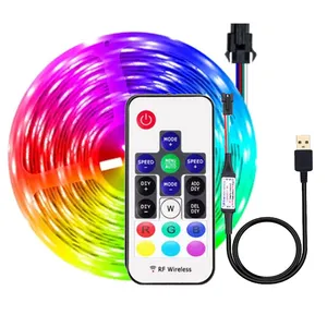 USB LED Strip Light Pixels Individually Addressable WS2812B 5050 SMD Built in WS2811 IC Dream Color with 17keys Remote