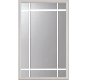 Porte <span class=keywords><strong>d</strong></span>'hôtel encastrée à réduction de bruit avec inserts <span class=keywords><strong>d</strong></span>écoratifs carrés en verre creux <span class=keywords><strong>d</strong></span>époli (9 sections) et cadre en aluminium blanc - Product Image 1