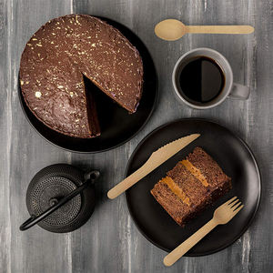 Newell Oem logo Restaurant luxe exécutif cuillères couteaux en gros pas cher 300 pièces ensemble de couverts en bois jetables pour la cuisine - Product Image 5