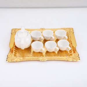 Plateau de service doré arabe africain haut de gamme pour plateau de collation de fruits de pâtisserie de ménage de salon - Product Image 4