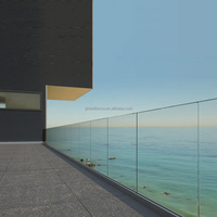 Système de garde-corps en verre sans cadre en aluminium à canal en U Reilbu pour la rampe d'escalier et de balcon