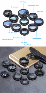 Apexel 10 in 1 전화 렌즈 키트 광각 매크로 어안 망원 CPL 스타 필터 만화경 휴대 전화 카메라 렌즈 - Product Image 4