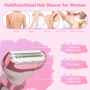 Rasoir électrique 4 en 1 pour femmes, épilation indolore, rechargeable, tondeuse à cheveux pour les aisselles, les jambes et le nez, bikini. - Product Image 5