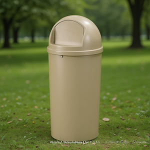 Cestino per rifiuti Marshal da 57 litri con coperchio a battente per uso esterno - Product Image 3