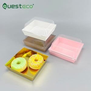 Contenitori Quadrati da Asporto per Fette di Torta Scatole da Panetteria in Carta Kraft per Salumi con Coperchio Trasparente per Dessert, Biscotti, Sandwich - Product Image 2
