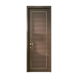 फैक्टरी मूल्य यूरोपीय शैली आधुनिक सरल आंतरिक अखरोट लकड़ी के दरवाजे घरों के लिए फ्लैट एकल लकड़ी आंतरिक दरवाजा