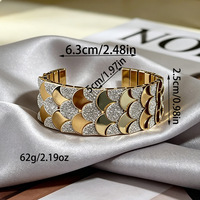 Bracelets tendance en fer imitation écailles de poisson, style vintage, polyvalents, pour femmes, bijoux de fête électroplaqués, vente en gros