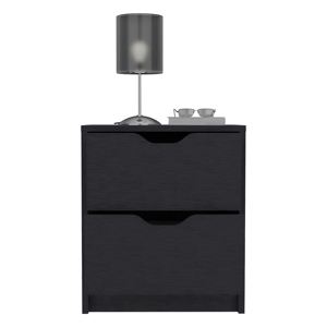 Basilea 2 <b>Drawer</b> Nightstand Black <b>Storage</b> Side Table Pull Out System - Product Image 5