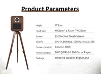Tops Retro en bois massif 13.3 "écran tactile DSLR photomaton ensemble complet avec support d'imprimante appareil photo et imprimante avec étui de voyage