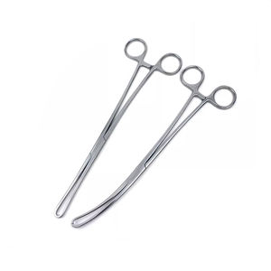 Pinzas cervicales de acero inoxidable médico, instrumento quirúrgico ginecológico, pinzas retractoras cervicales rectas/curvas - Product Image 3