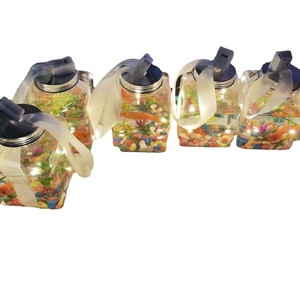 Pecera Cuadrada Luminosa de 500ml con Luz LED y Decoraciones para Puesto de Mercado Nocturno - Product Image 3