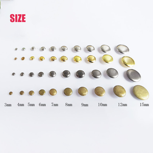 שטוח ראש פטריות עור חגורת קרפט מסמרות בגד הרבעה מתכת זוגי שווי מסמרות - Product Image 4