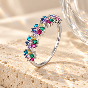 Anello Geometrico Colorato per Donne, Design Semplice per Uso Quotidiano - Product Image 3