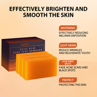 Savon Solide Éclaircissant Anti-Taches à l'Acide Kojique, Anti-Acné, Nettoyant en Profondeur pour Visage et Jointures Sombres, Doux, Non Irritant, Nourrissant et Blanchissant