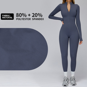 Warmer Fleece-Einteiler mit Langen Ärmeln für Damen Fitnessstudio Laufen Fitness Yoga Sport Jumpsuit für Frauen - Product Image 6