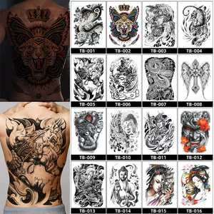 Tatuajes Temporales de Espalda Completa, Adhesivos de Transferencia al Agua, Diseño Genial de Gran Tamaño, Arte Corporal Masculino, Decoración de Espalda Impermeable y Duradera - Product Image 1