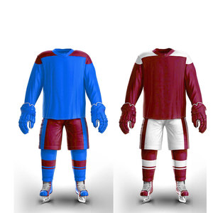 Sublimación Servicio personalizable Juego de uniformes de hockey sobre hielo Impresión de transferencia de calor Impermeable 100% Poliéster Alta calidad Adulto 220g - Product Image 2