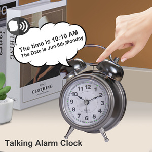 Loud Đồng hồ báo thức cho nặng tà vẹt không đánh dấu thạch anh với đèn nền, <span class=keywords><strong>Twin</strong></span> chuông Analog trẻ em đồng hồ báo thức - Product Image 3