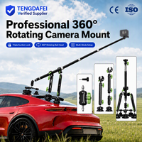 Support de voiture professionnel rotatif à 360° à triple ventouse avec perche à selfie invisible pour Insta360 X4 X3 GoPro Hero 13 12 Vlogging