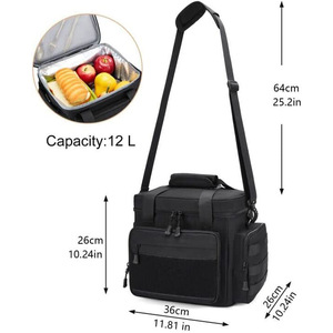 Glacière souple isolée, grande, pliable, portable, sacs de glacière de voyage pour le camping, glacière tactique noire - Product Image 4