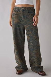 Người Đàn Ông Của Cổ Điển Ngụy Trang Thời Trang Lỏng Denim Thẳng Chân Quần Đa-Túi Nút Thoáng Khí Rửa Holey Cho Mùa Hè - Product Image 4