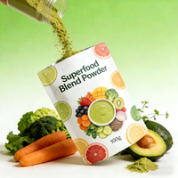 Poudre de fruits et légumes biologiques lyophilisés personnalisée OEM/ODM, mélange de superaliments soluble dans l'eau, poudre de fruits et légumes