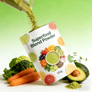 مسحوق الفواكه والخضروات العضوية المجففة بالتجميد القابل للذوبان في الماء، خليط الأطعمة الفائقة، مسحوق الفواكه والخضروات المخصص حسب الطلب - Product Image 2