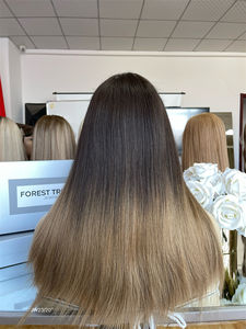 Perruque juive de cheveux européens haut de gamme HD pour perruques casher avant de lacet 20 "cheveux vierges lisses soyeux 180% densité sans colle - Product Image 5