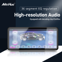 Meihua Lecteur DVD de voiture universel 12,3 pouces avec GPS et Android, cadre de tableau de bord, radio pour Mitsubishi Pajero V97 avant 2014