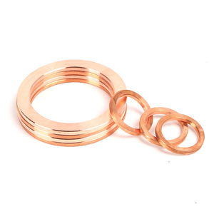 Guarnizioni CF in rame OFHC, rondelle metalliche sigillanti per vuoto ultra elevato senza ossigeno, CF16-CF350, flange di montaggio, cunei in ottone incollato liscio - Product Image 1