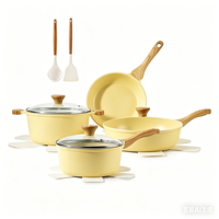 Ensemble de poêles à frire avec poignée amovible, nouveau style pour une cuisson efficace, moderne, grand modèle, blanc laiteux