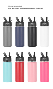 15oz Custom Logo 304 Stainless Steel Kids Water Bottle <b>with</b> <b>Straw</b> & Handle - Product Image 4