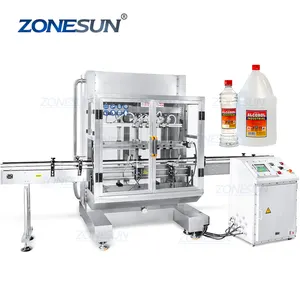 ZONESUN ZS-YTEX1 automatico a prova di esplosione 6 teste bottiglie a gravità lineare macchina di riempimento liquido chimico