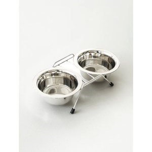 Ciotola per animali domestici in acciaio inossidabile da campeggio all'aperto e da viaggio mangiatoie per cani/gatti per cuccioli e altri animali stile vecchia scuola - Product Image 1