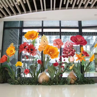 Arrangement floral artisanal L224 de couleur blanche, fleurs géantes en papier d'anémone et de pissenlit pour la décoration de mariage, de fête ou de vitrine