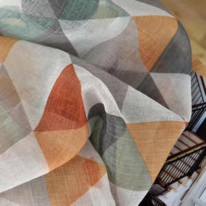 Hot bán hiện đại phong cách thời trang <span class=keywords><strong>Linen</strong></span> màn rèm vải với tam giác in ấn rèm vải thiết kế đối với trang chủ cửa sổ trang trí nội thất - Product Image 4