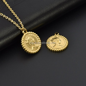 Wholesale Titanium Steel Embossed Pendant Necklace Mermaid Princess <strong>Queen</strong> Pendant Design Support Double-sided Engraved Logo - Product Image 5