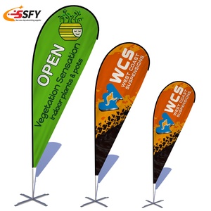 Custom Outdoor Printed Promotional Flags & Banners Feather Beach Style for Restaurant Advertising & Business Promotion