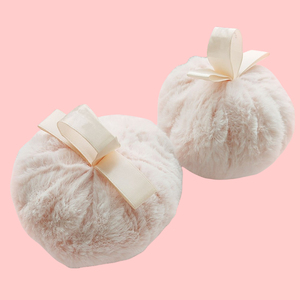 Pink Peach Highlight Ball Loose Powder Glitter Body Face Highlighter <span class=keywords><strong>Puff</strong></span> Felpa Hair Setting Ball Korea Makeup <span class=keywords><strong>Puff</strong></span> - Product Image 2