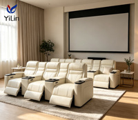 Fauteuil inclinable de cinéma Prime avec éclairage LED RGB contrôlé, en cuir véritable, modèles tendance pour home cinéma, villa, club, Moyen-Orient, style nordique