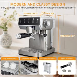 Grinding <b>Coffee</b> <b>Machine</b> <b>Touch</b> <b>Screen</b> Stainless Steel Espresso <b>Machine</b> Italy Home <b>Coffee</b> <b>Machine</b> Factory Custom - Product Image 6