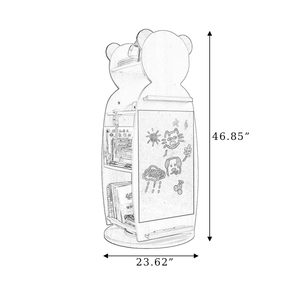 Meubles en bois massif pour tout-petits, étagère à 4 niveaux <span class=keywords><strong>et</strong></span> armoire de <span class=keywords><strong>rangement</strong></span> de jouets avec tableau noir latéral pour salle de jeux <span class=keywords><strong>et</strong></span> chambre à coucher - Product Image 6