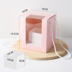 クリアウィンドウ花ギフトハンドル折りたたみボックスバレンタインデーの誕生日お祝いパーティーの装飾 - Product Image 5